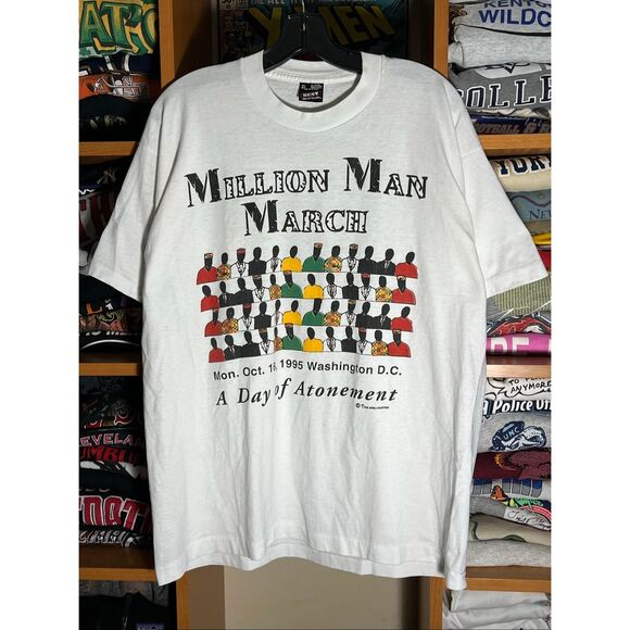Vintage 90s Million Man March Atonement African Culture Tee - Picture 1 of 5